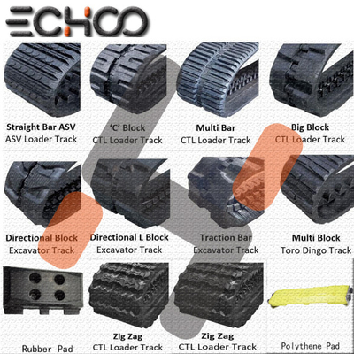 ECHOO-Gummiketten für Bagger, Minibagger, Kompakt-Raupenlader